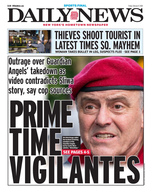 Front page for Friday, Feb. 9, 2024: Prime time vigilantes
