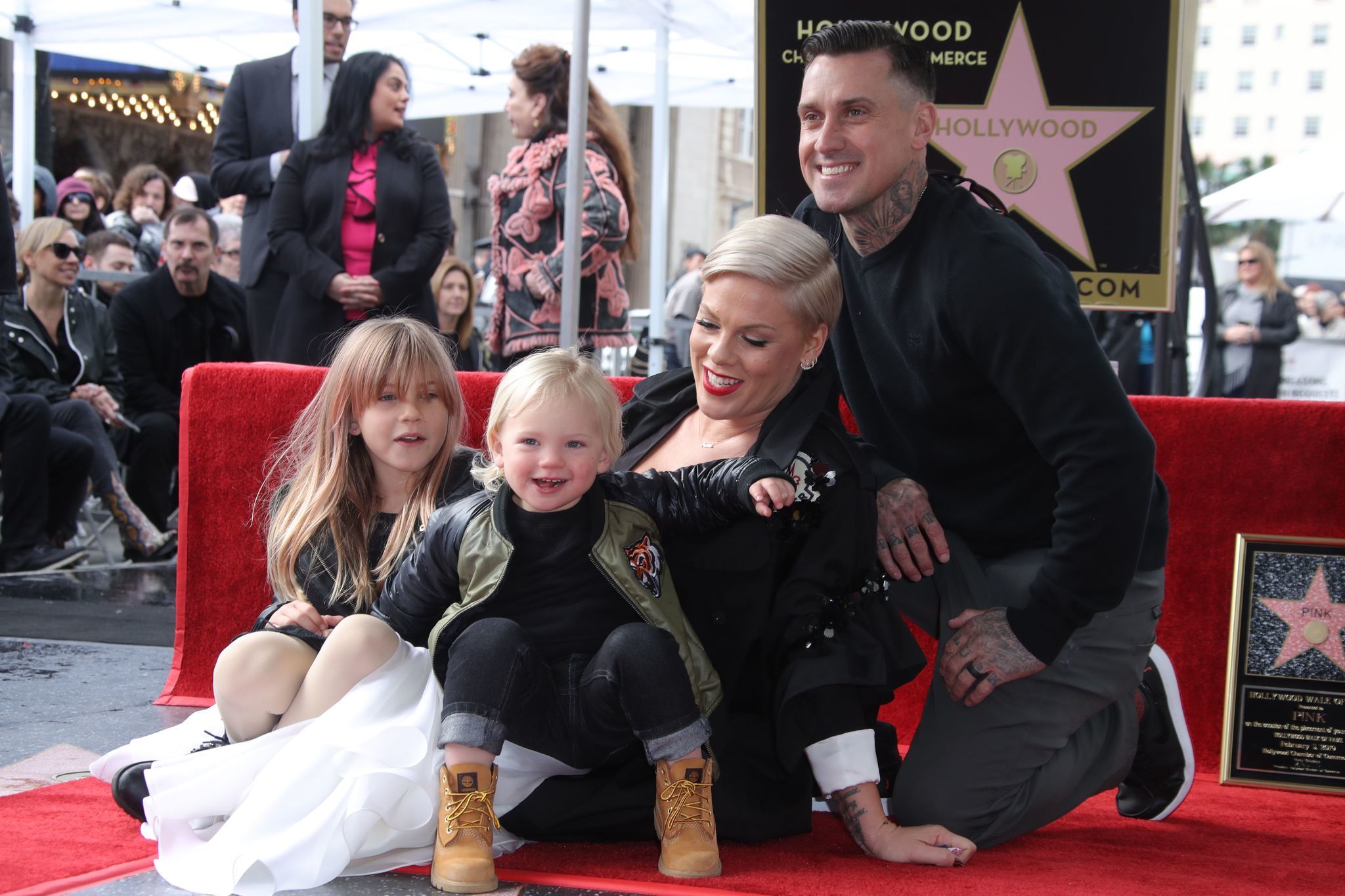 Pink had her husband, Cary Hart, and two kids, Willow Sage and Jameson, with her as she accepted her star on the Hollywood Walk of Fame. Comedian Ellen DeGeneres was one of the celebs who came out to honor Pink on her big day.