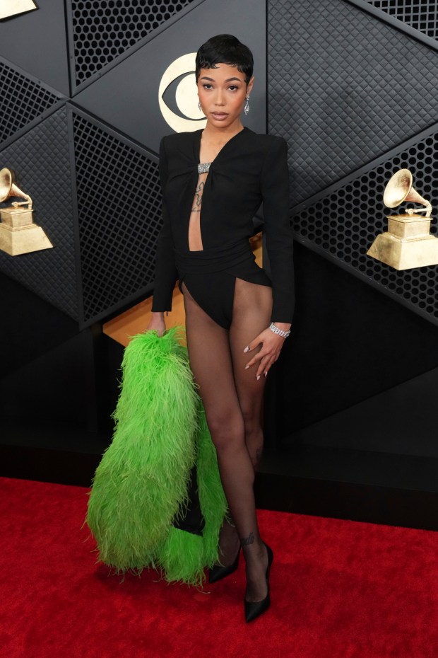 Coi Leray arrives at the 66th annual Grammy Awards on Sunday, Feb. 4, 2024, in Los Angeles.