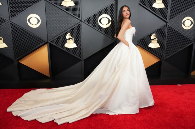 Madison Beer arrives at the 66th annual Grammy Awards on Sunday, Feb. 4, 2024, in Los Angeles.