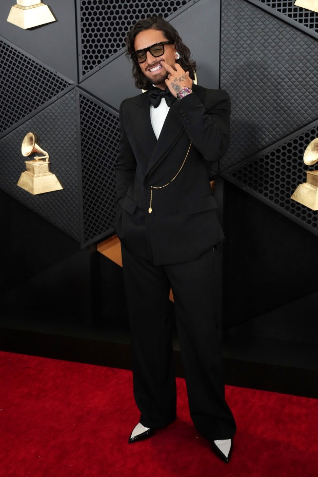 Maluma arrives at the 66th annual Grammy Awards on Sunday, Feb. 4, 2024, in Los Angeles.
