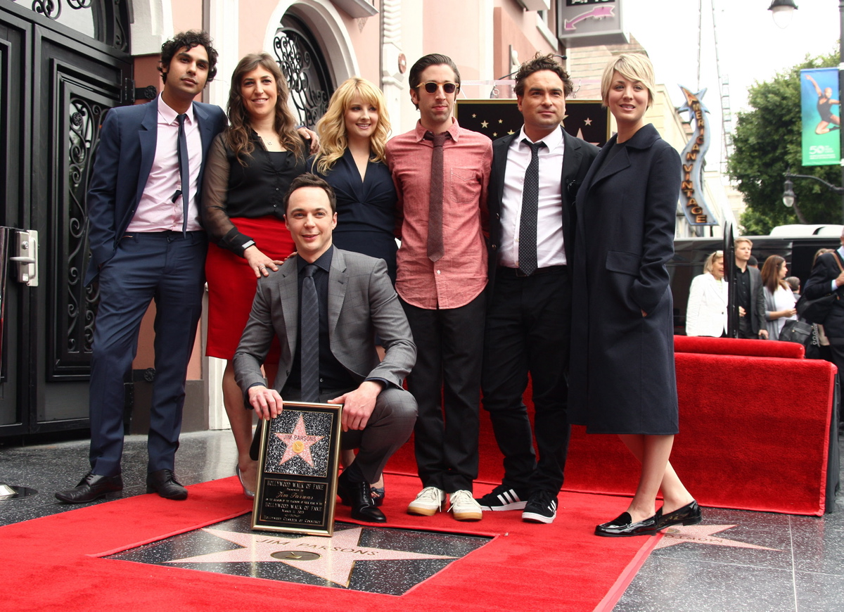 Quite the cast reunion! Actor Jim Parsons (front c.) was joined by the cast of 