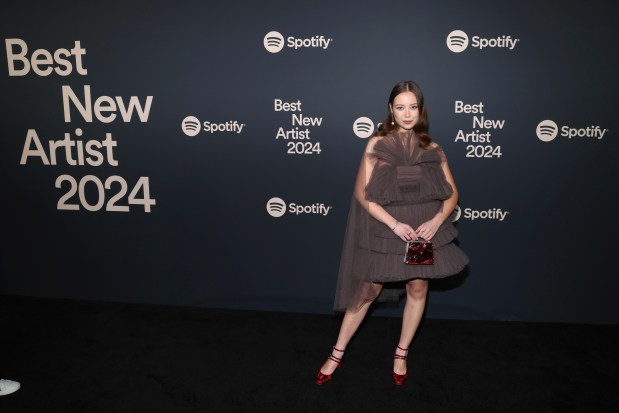 Laufey attends Spotify's 2024 Best New Artist Party at Paramount Studios on Feb. 1, 2024, in Los Angeles, Calif. (Phillip Faraone/Getty Images for Spotify)