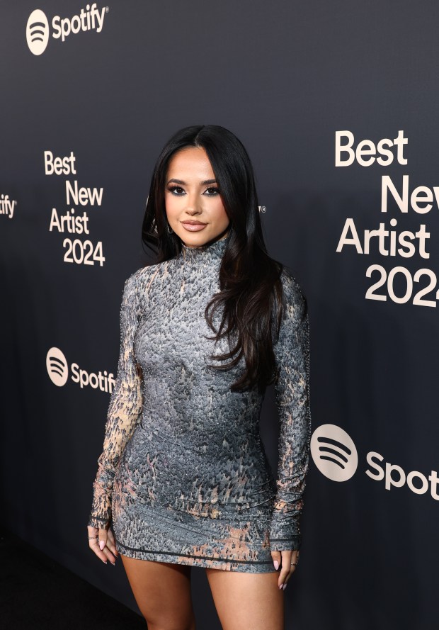 Becky G attends Spotify's 2024 Best New Artist Party at Paramount Studios on Feb. 1, 2024, in Los Angeles, Calif. (Matt Winkelmeyer/Getty Images for Spotify)