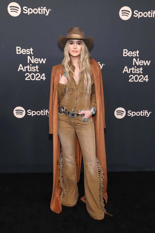 Lainey Wilson attends Spotify's 2024 Best New Artist Party at Paramount Studios on Feb. 1, 2024, in Los Angeles, Calif. (Phillip Faraone/Getty Images for Spotify)