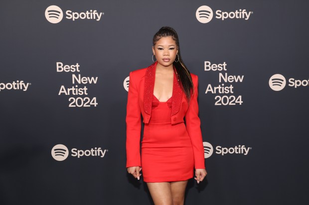 Storm Reid attends Spotify's 2024 Best New Artist Party at Paramount Studios on Feb. 1, 2024, in Los Angeles, Calif. (Phillip Faraone/Getty Images for Spotify)