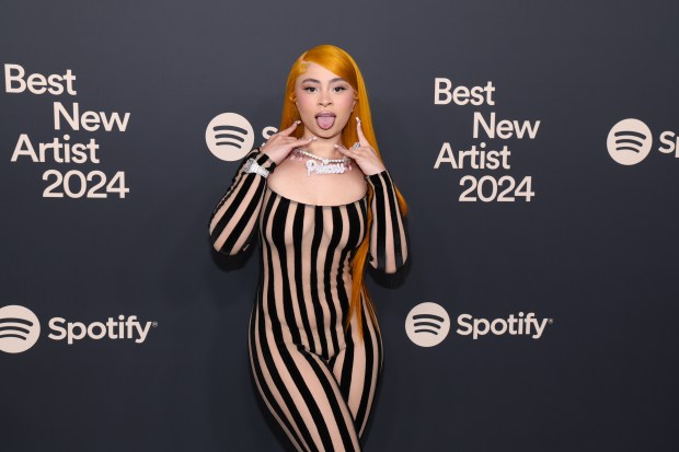 Ice Spice attends Spotify's 2024 Best New Artist Party at Paramount Studios on Feb. 1, 2024, in Los Angeles, Calif. (Phillip Faraone/Getty Images for Spotify)