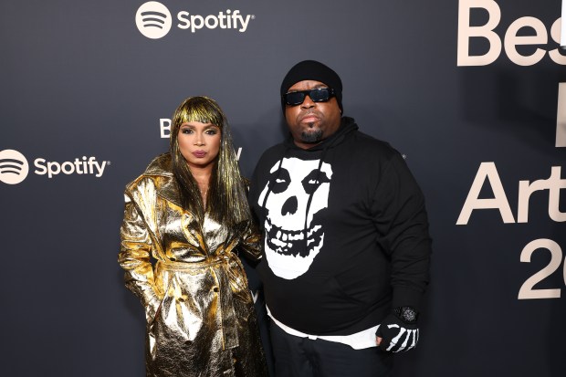 Shani James, left, and CeeLo Green attend Spotify's 2024 Best New Artist Party at Paramount Studios on Feb. 1, 2024, in Los Angeles, Calif. (Matt Winkelmeyer/Getty Images for Spotify)