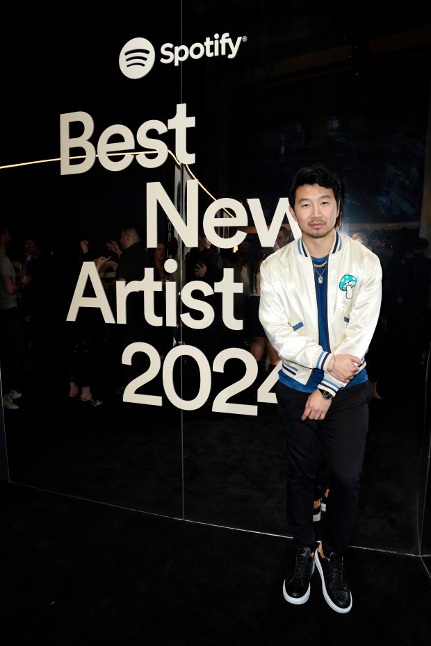 Simu Liu attends Spotify's 2024 Best New Artist Party at Paramount Studios on Feb. 1, 2024, in Los Angeles, Calif. (Presley Ann/Getty Images for Spotify)