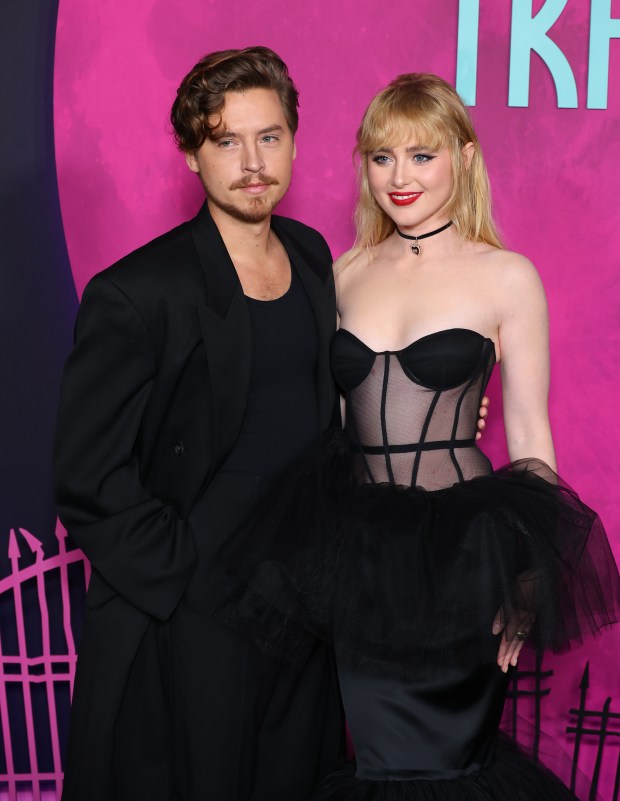 HOLLYWOOD, CALIFORNIA - FEBRUARY 05: (L-R) Cole Sprouse and Kathryn Newton attend the Los Angeles special screening of Focus Features' "Lisa Frankenstein" at Hollywood Athletic Club on February 05, 2024 in Hollywood, California. (Photo by Leon Bennett/Getty Images)