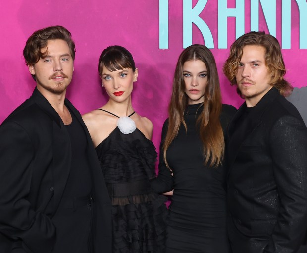 HOLLYWOOD, CALIFORNIA - FEBRUARY 05: (L-R) Cole Sprouse, Ari Fournier, Barbara Palvin and Dylan Sprouse attend the Los Angeles special screening of Focus Features' "Lisa Frankenstein" at Hollywood Athletic Club on February 05, 2024 in Hollywood, California. (Photo by Leon Bennett/Getty Images)