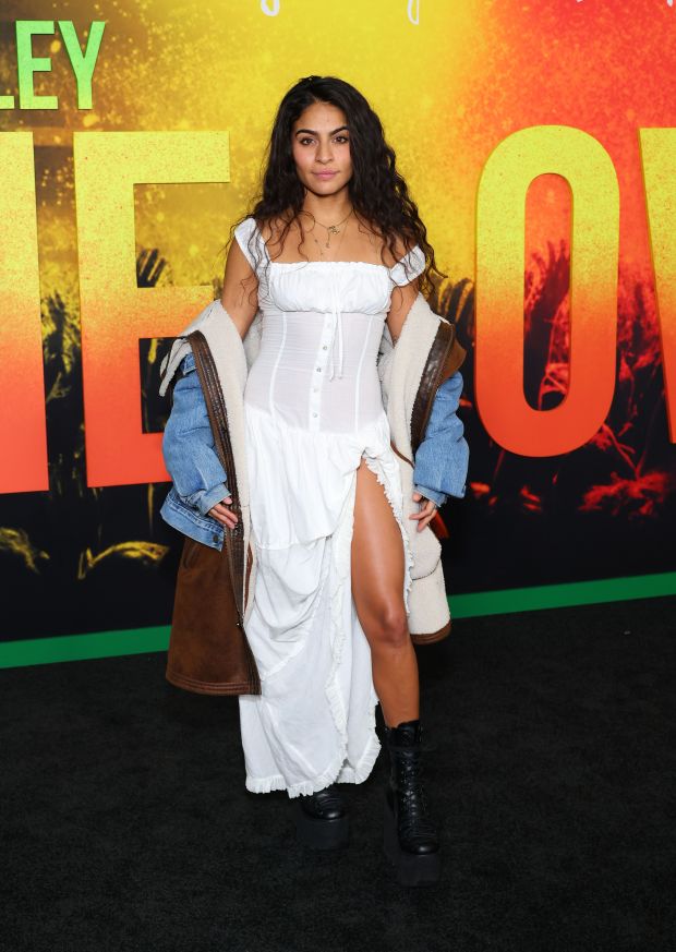 LOS ANGELES, CALIFORNIA - FEBRUARY 06: Jessie Reyez attends Paramount Pictures' "Bob Marley: One Love" premiere at Regency Village Theatre on February 06, 2024 in Los Angeles, California. (Photo by Leon Bennett/Getty Images)