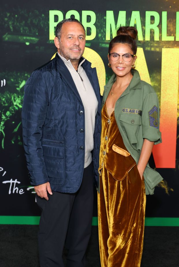 LOS ANGELES, CALIFORNIA - FEBRUARY 06: Robert Teitel (L) and guest attend Paramount Pictures' "Bob Marley: One Love" premiere at Regency Village Theatre on February 06, 2024 in Los Angeles, California. (Photo by Leon Bennett/Getty Images)
