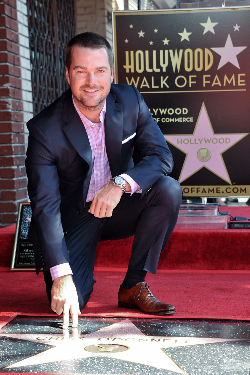 Actor Chris O'Donnell smiles over his hard-earned star on the Hollywood Walk of Fame during the ceremony on March 5, 2015. O'Donnell has appeared in various movies including 