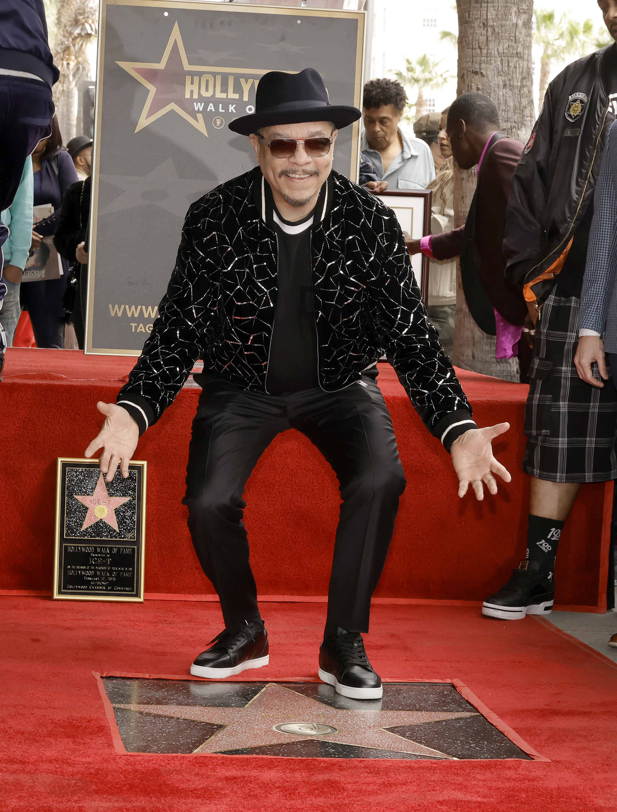 Ice-T poses onstage during his Hollywood Walk of Fame Star Ceremony on Feb. 17, 2023, in Hollywood, Calif.