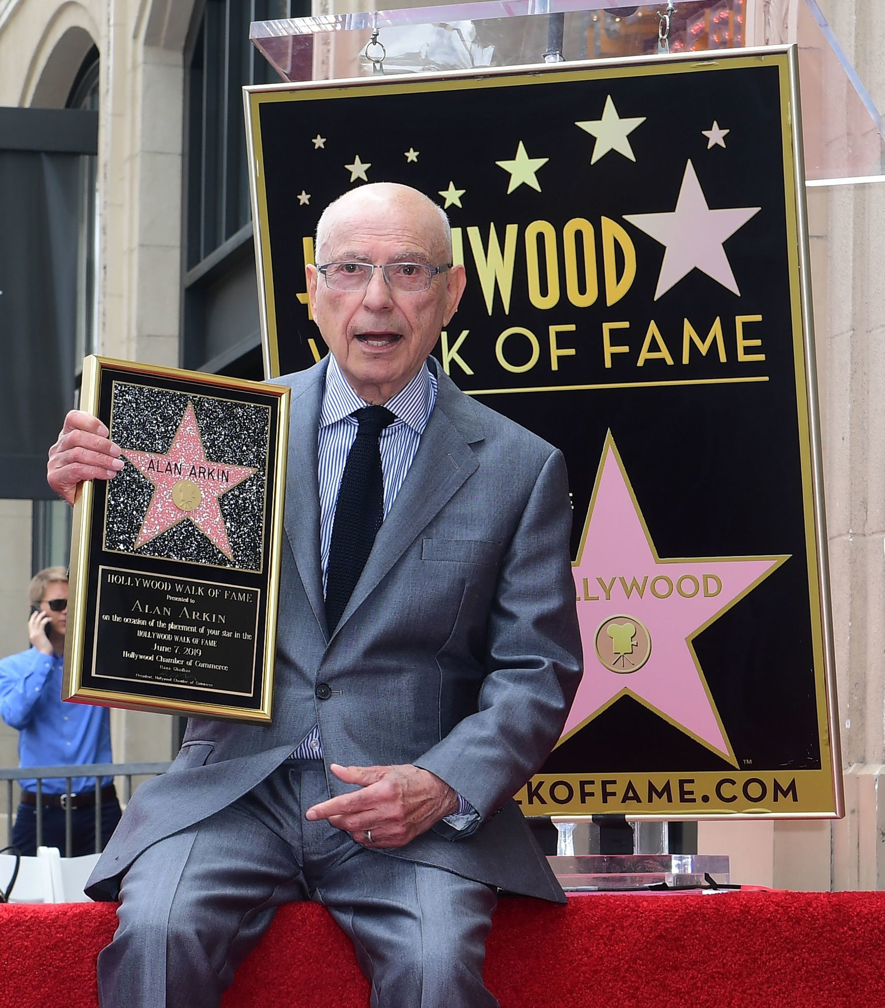 Alan Arkin poses at his Hollywood Walk of Fame Star ceremony in Hollywood on June 7, 2019.