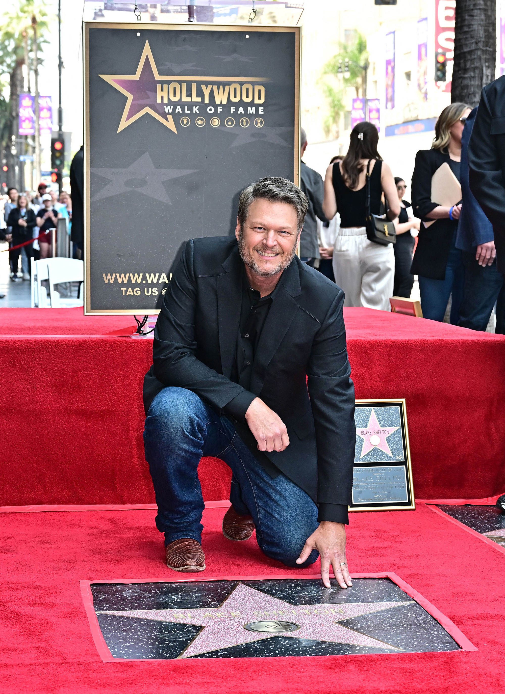 U.S. country singer and television personality Blake Shelton poses during his Hollywood Walk of Fame Star ceremony in Hollywood, Calif. on May 12, 2023.