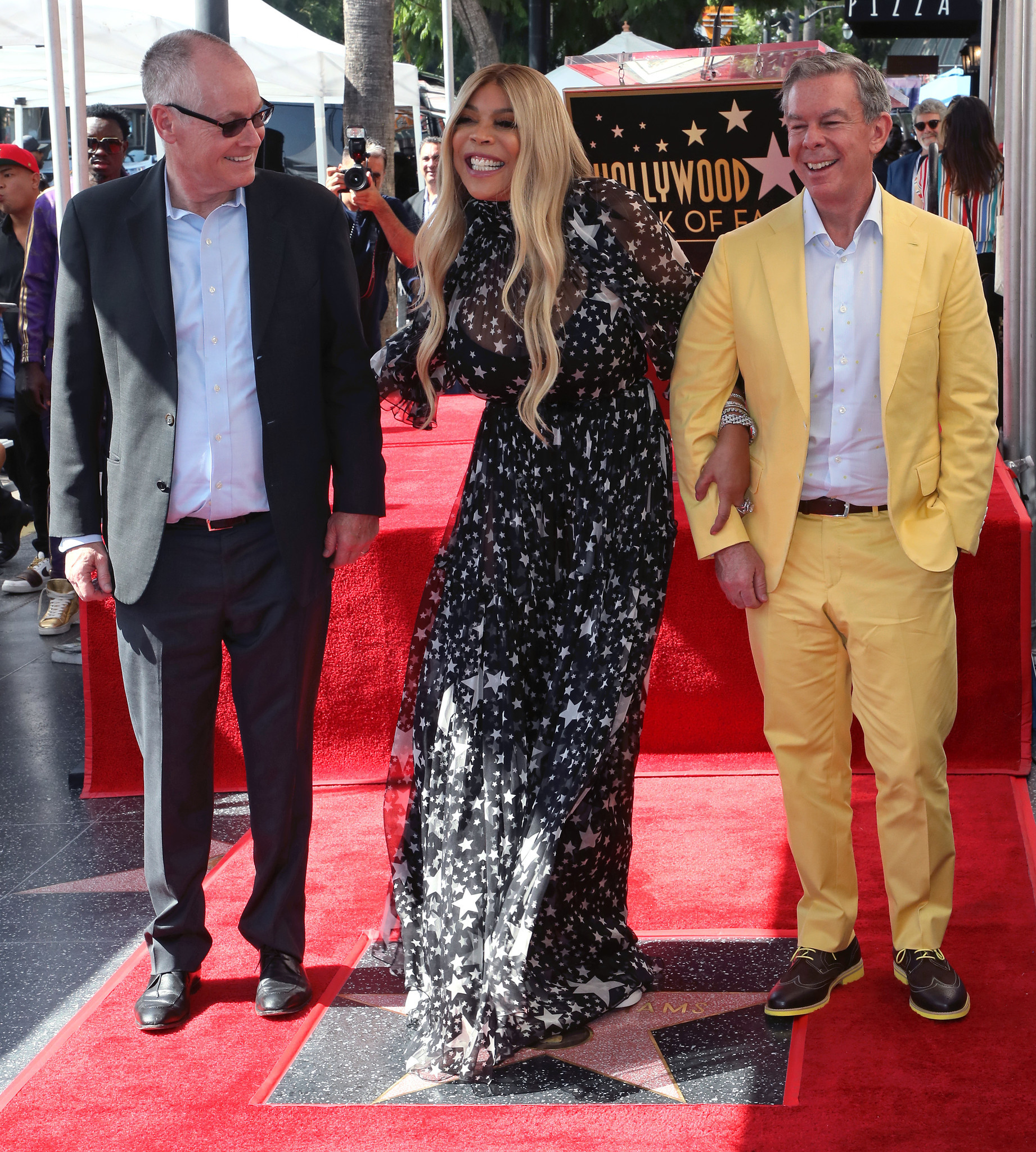 TV and radio personality Wendy Williams was honored with a star on the Hollywood Walk of Fame on Oct. 17, 2019 in Hollywood, Calif. Williams rose to fame on stations including Philadelphia's WUSL and New York's WBLS in the early 2000s and successfully ventured into television in 2008. Here, Williams is joined by CEO Of Fox Television Stations Jack Abernethy (l.) and Z100's Elvis Duran.