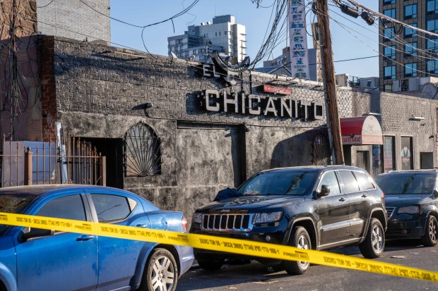 A 32yr old man was pronounced dead at Lincoln Hospital after he was stabbed in the neck outside of the El Chicanito Restaurant at 435 East 153rd Street in the Bronx on Saturday Feb. 3, 2024. (Theodore Parisienne for New York Daily News)