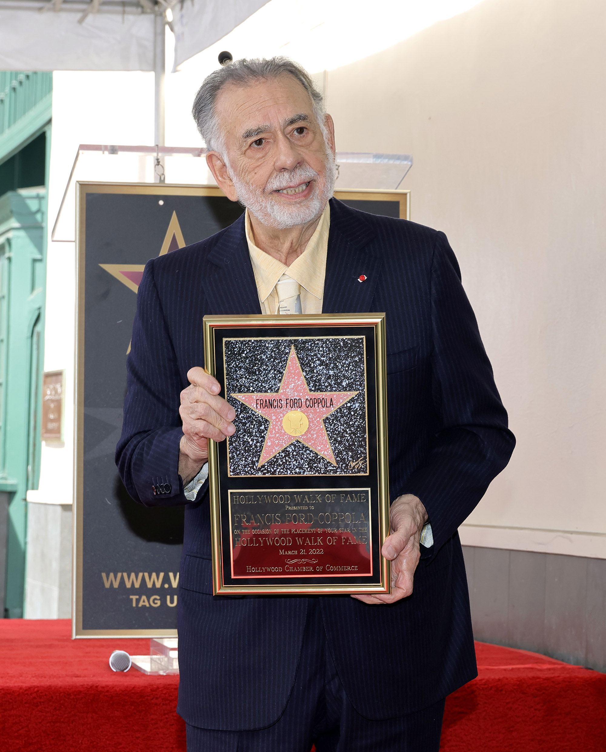 Francis Ford Coppola attends his Hollywood Walk of Fame Star Ceremony on March 21, 2022, in Hollywood, Calif. The director is known for many iconic films, including 
