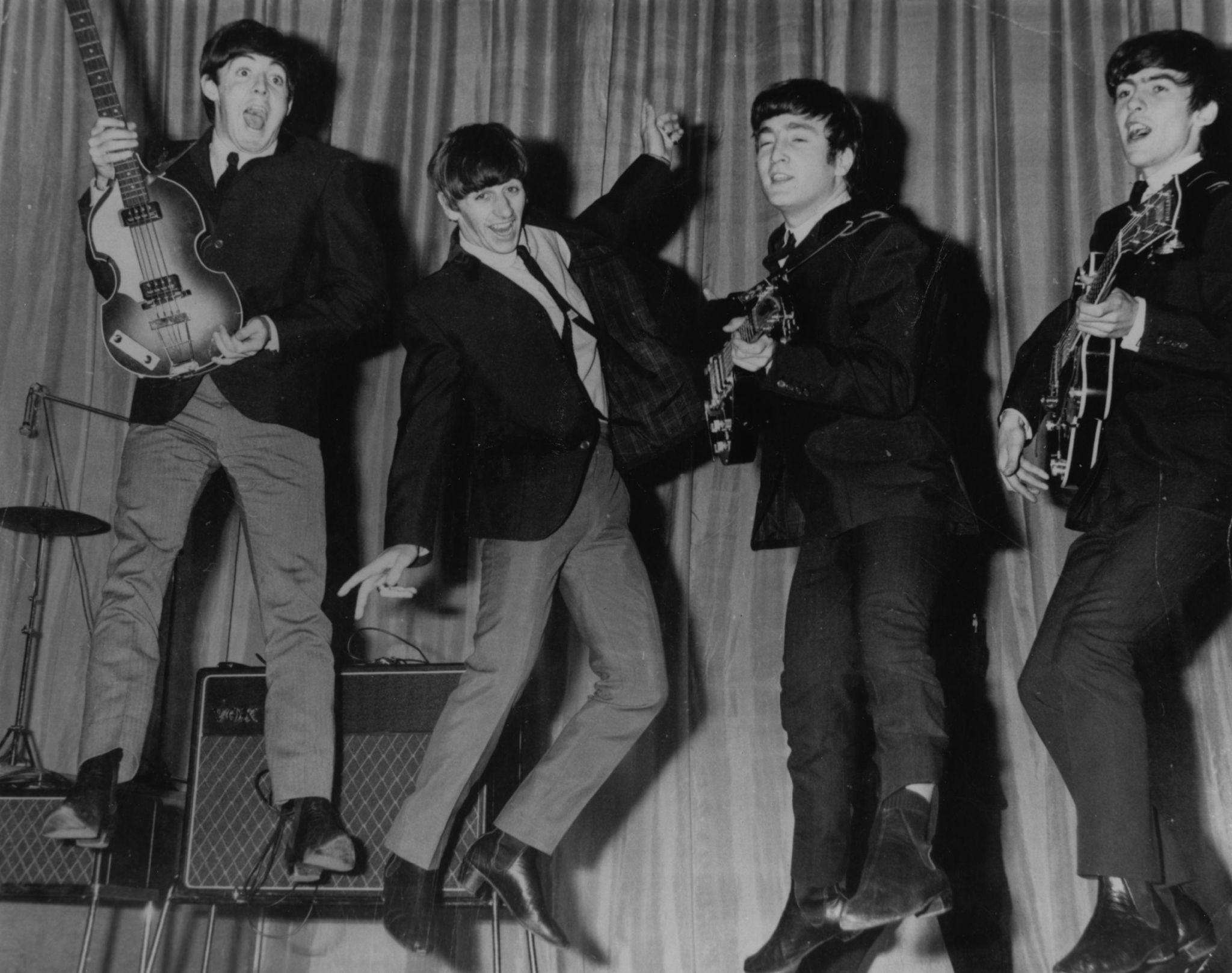The Beatles rehearsing at the Prince of Wales Theatre for their Royal Variety Performance on Nov. 4, 1963.